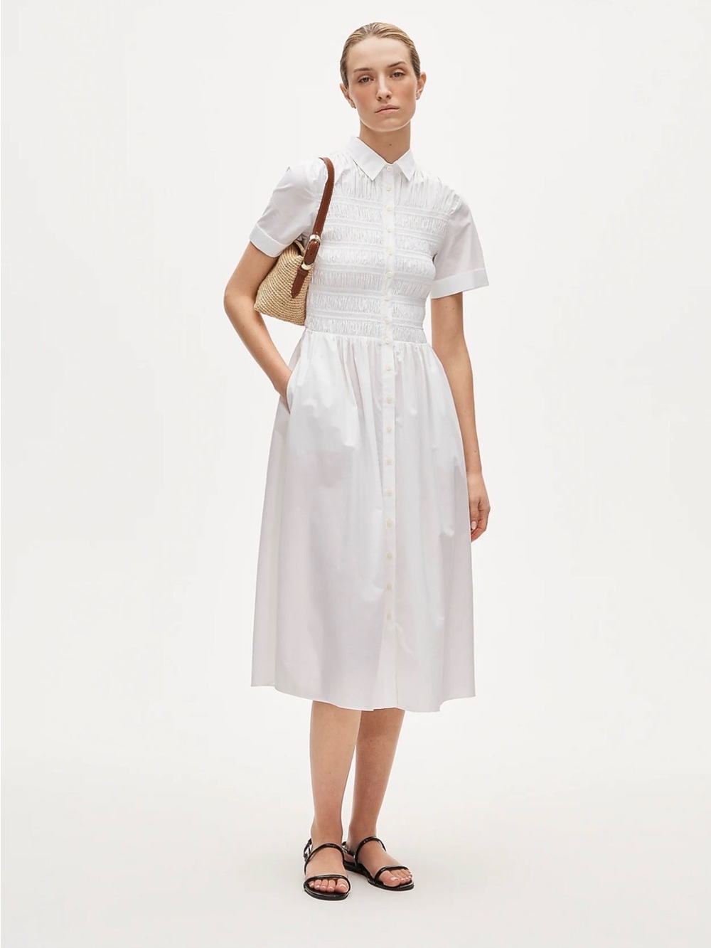 J. Crew Elsie shirt-dress in cotton poplin Sz M NWT $168